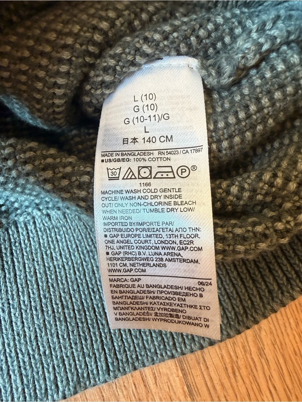 Gap Kids Crewneck Knit Sweater Green Large